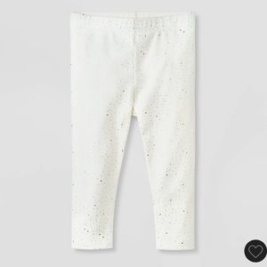 Cat & Jack Baby Girl Leggings - Cream with Gold Details